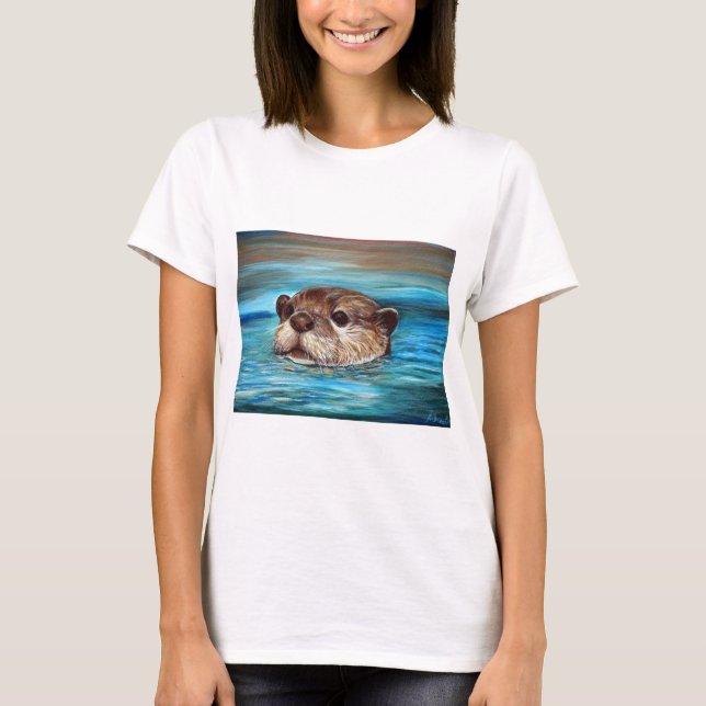 River Otter Painting T-Shirt (Front)
