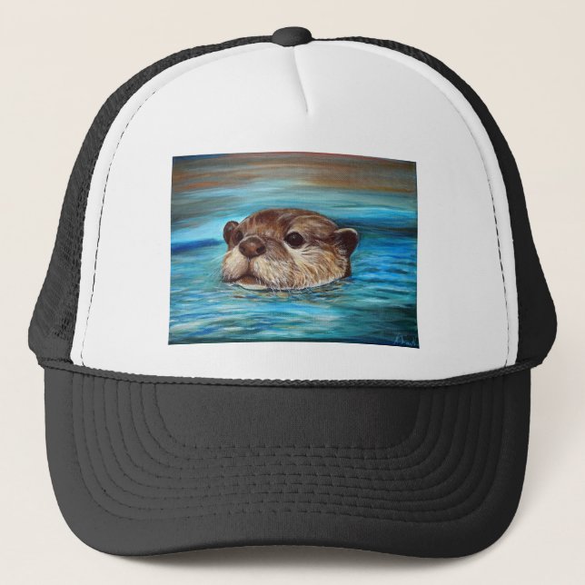 River Otter Painting Trucker Hat (Front)