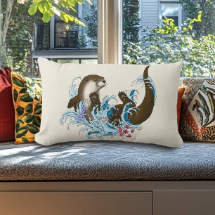 River Otter Water Cute Lumbar Cushion