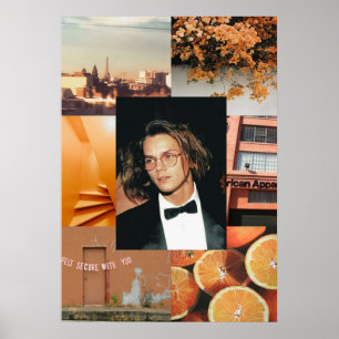 River Phoenix Orange Aesthetic Poster