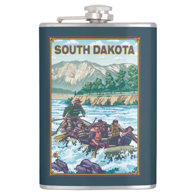 River RaftingSouth Dakota Hip Flask (Front)