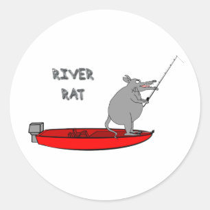 river rat classic round sticker
