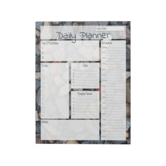 River Rock Daily Planner Pages Notepad