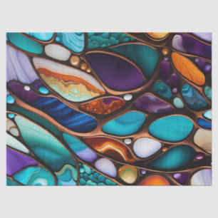 River Rock Pebbles Stained Glass Look Tissue Paper