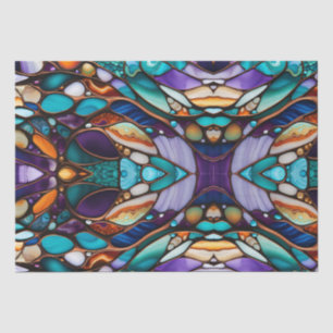 River Rock Pebbles Stained Glass Look Tissue Paper