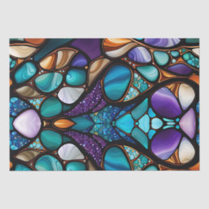 River Rock Pebbles Stained Glass Look Tissue Paper