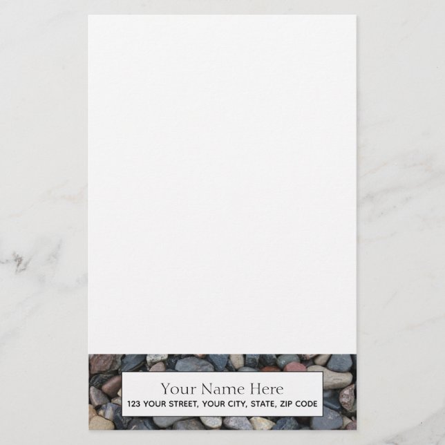 River Rock Personalised Design Stationery (Front)