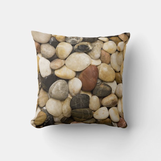 River Rock Stone Background - Customised Template Cushion (Front)