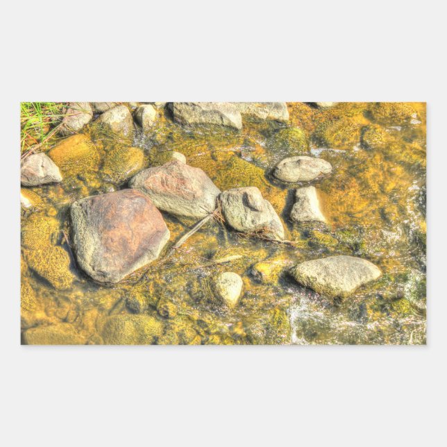 River Rocks Rectangular Sticker (Front)