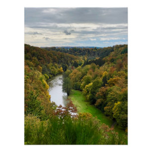 River Semois landscape in Bouillon, Belgium travel Poster