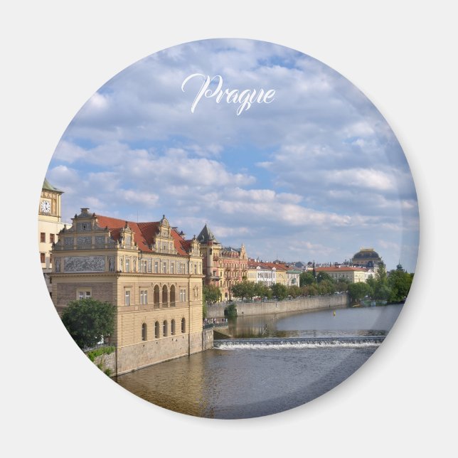 River side of Prague, Republic Czech, travel Magnet (Front)