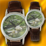 River South 0365 Leather Watch<br><div class="desc">Painting "River South 0365" Collection Personalise on the product page or click the "Customise" button for more design options. Designed from my painting capturing a river I discovered on a trip south of Puerto Vallarta on the way to a Tequila Ranch. Located just south of Puerto Vallarta, Mexico. Matching products...</div>