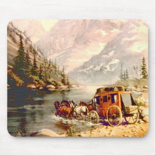 RIVER STAGECOACH CROSSING by SHARON SHARPE Mouse Pad