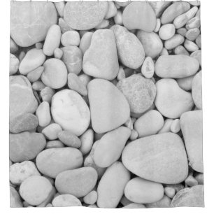 River Stone Pattern #3 #bw #stones #decor #art Shower Curtain