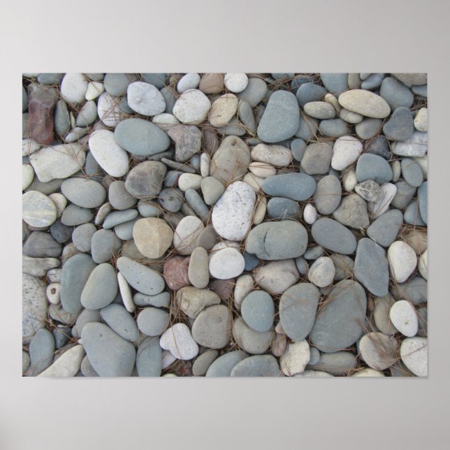 River Stones Fall Autumn Patterns Poster (Front)