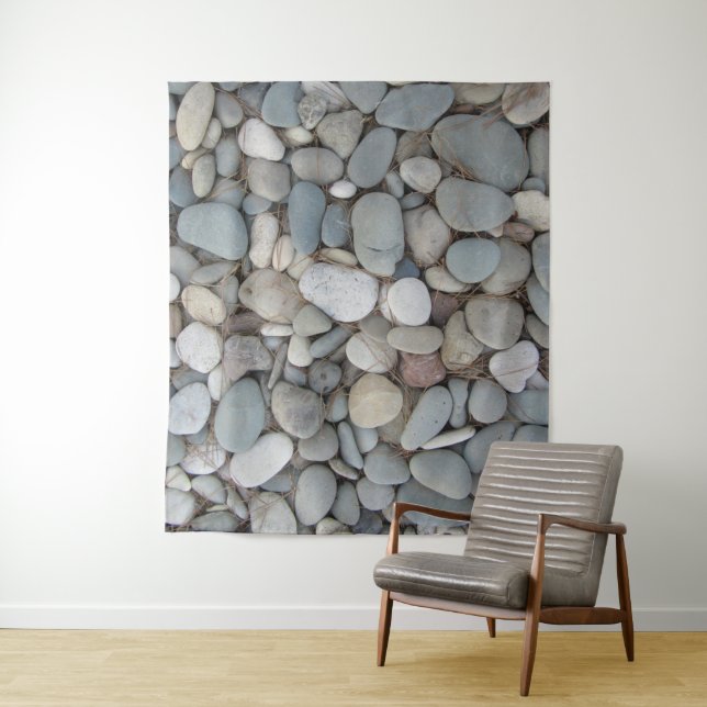 River Stones Fall Autumn Patterns Tapestry (In Situ)