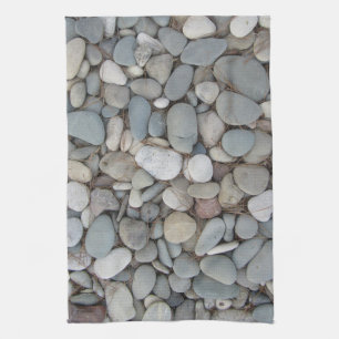 River Stones Fall Autumn Patterns Tea Towel