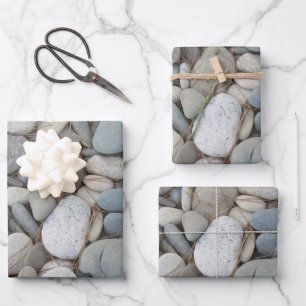 River Stones Fall Autumn Patterns  Wrapping Paper Sheet
