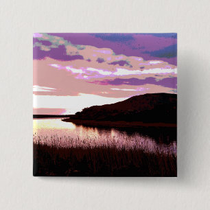 RIVER SUNSET 15 CM SQUARE BADGE