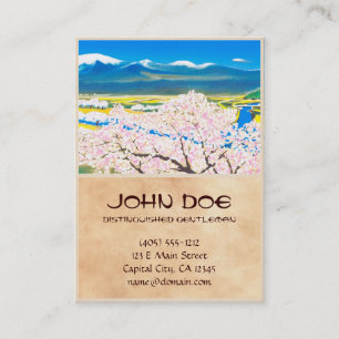 River Surface of Cherry Blossoms Yamagata Japan Business Card