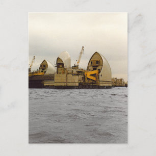 River Thames Barrier London Construction Postcard
