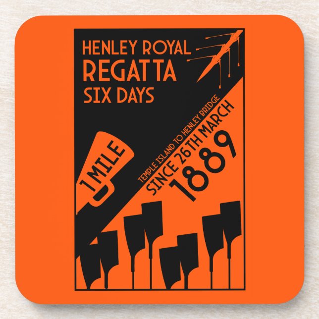 River Thames Regatta - Vintage Retro Style Rowing  Coaster (Front)