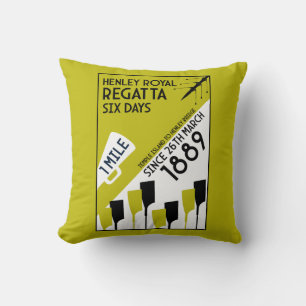 River Thames Regatta - Vintage Retro Style Rowing  Cushion