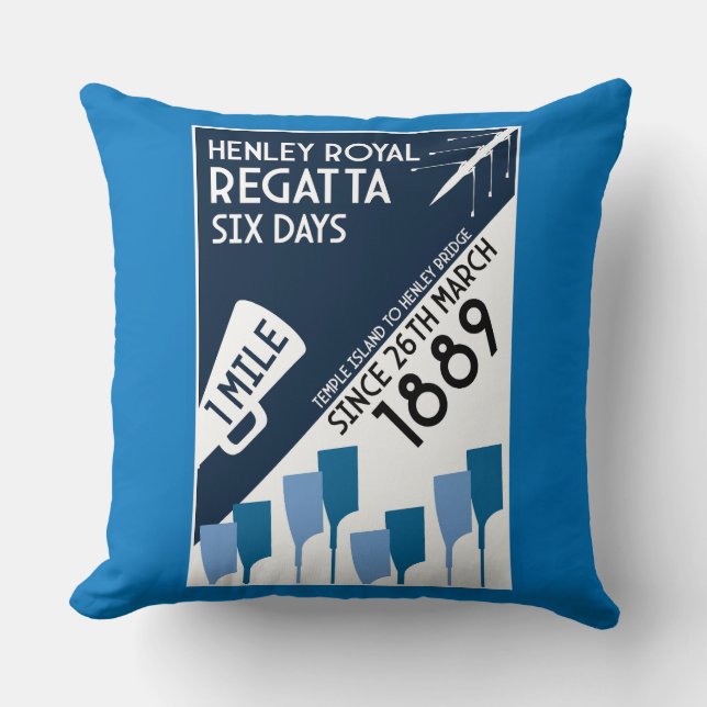 River Thames Regatta - Vintage Retro Style Rowing  Cushion (Front)