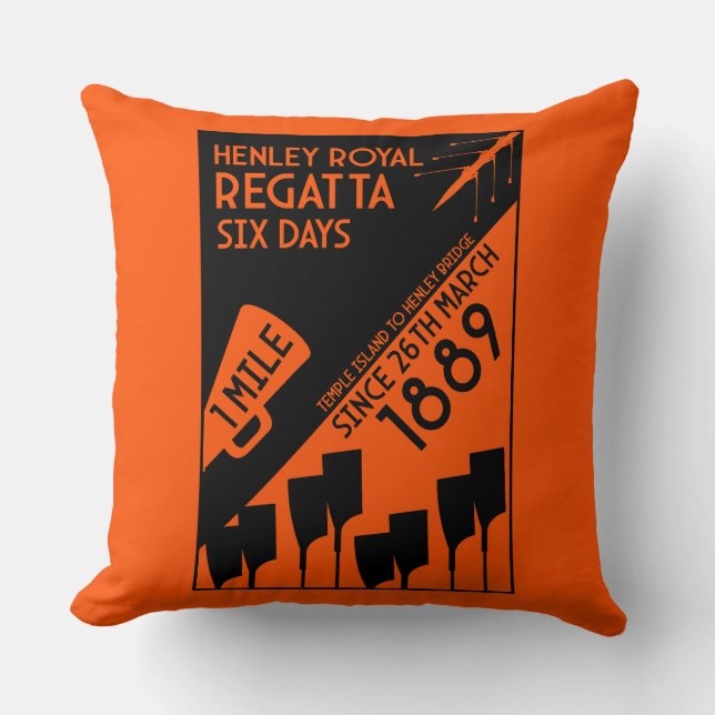 River Thames Regatta - Vintage Retro Style Rowing  Cushion (Front)