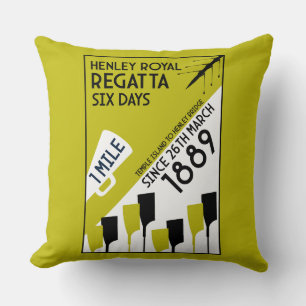 River Thames Regatta - Vintage Retro Style Rowing  Cushion