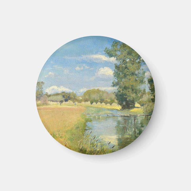 River Through a Harvest Landscape, Summer Magnet (Front)