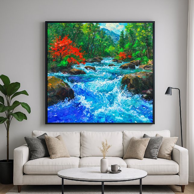 River Through The Forest - Impressionist Art Style Poster (Creator Uploaded)