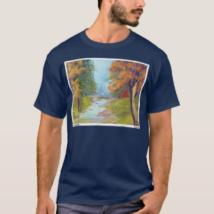 River Through The Trees Nature Landscape Autumn Pa T-Shirt