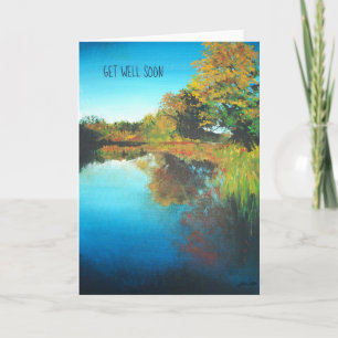 River Trees Fall Landscape Fine Art Get Well Soon Card