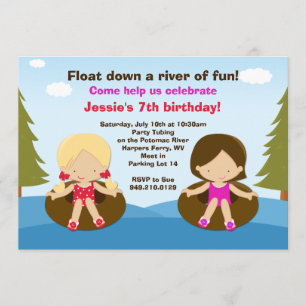 River Tubing Birthday Party Invitation