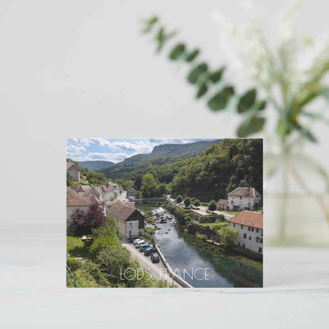River view Lods, Doubs, France Postcard (Standing Front)