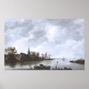 River View with a Village Church by Jan van Goyen Poster