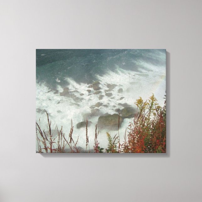 River Water Green Blue Valley Landscape Canvas Print (Front)