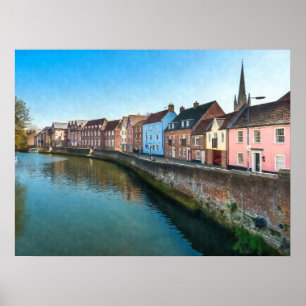 River Wensum Quayside Norwich Norfolk UK Poster