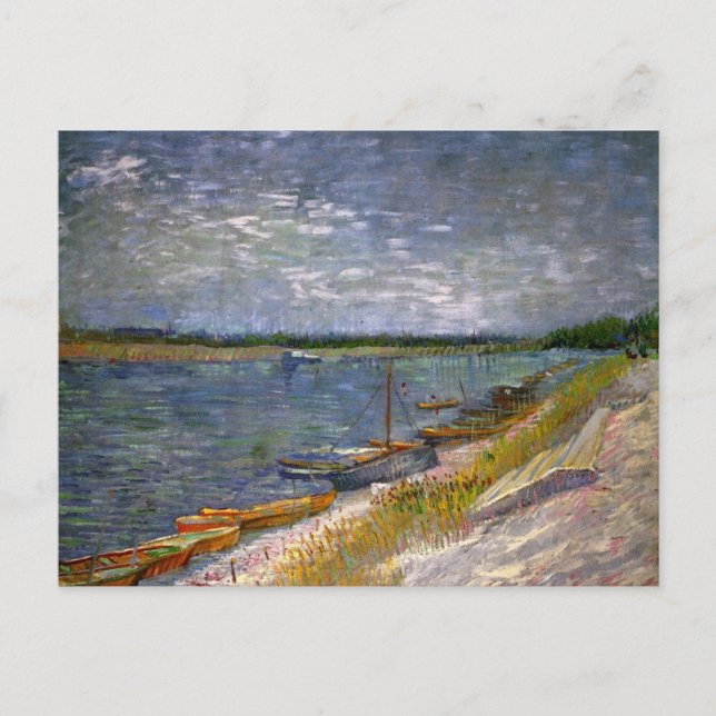River with Rowing Boats by Vincent van Gogh Postcard (Front)