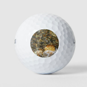 River-Worn Pebbles Brown and Grey Natural Abstract Golf Balls