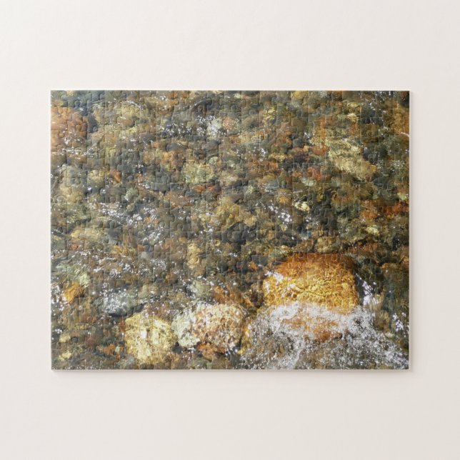 River-Worn Pebbles Brown and Grey Natural Abstract Jigsaw Puzzle (Horizontal)
