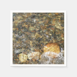 River-Worn Pebbles Brown and Grey Natural Abstract Napkin