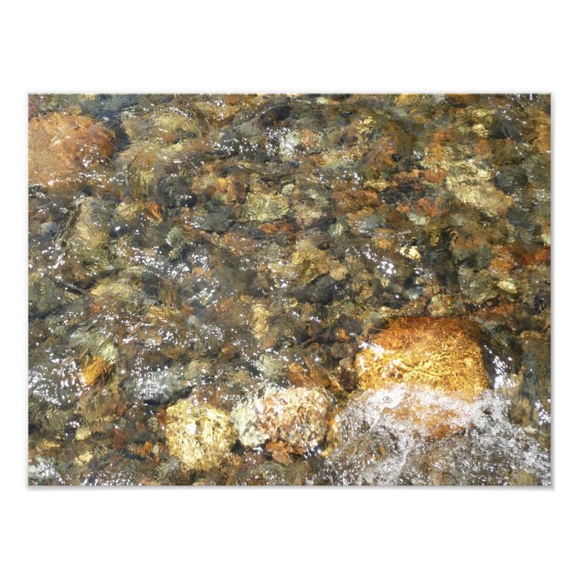 River-Worn Pebbles Brown and Grey Natural Abstract Photo Print (Front)