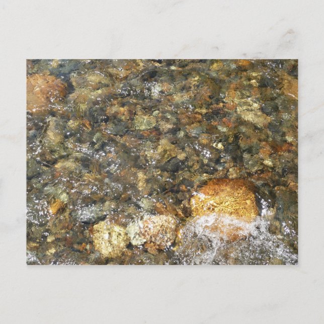 River-Worn Pebbles Brown and Grey Natural Abstract Postcard (Front)