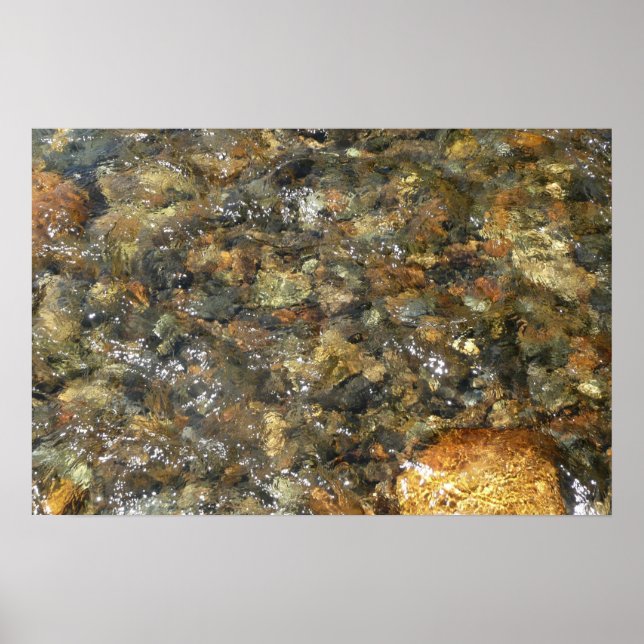River-Worn Pebbles Brown and Grey Natural Abstract Poster (Front)