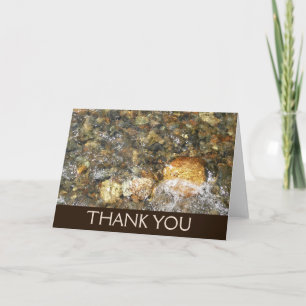 River-Worn Pebbles Brown and Grey Natural Abstract Thank You Card