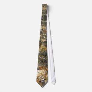River-Worn Pebbles Brown and Grey Natural Abstract Tie