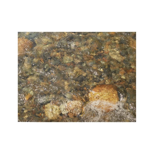 River-Worn Pebbles Brown and Grey Natural Abstract Wood Poster (Front)