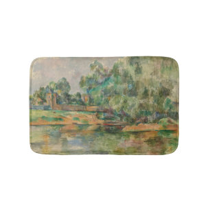 Riverbank by Paul Cezanne Bath Mat